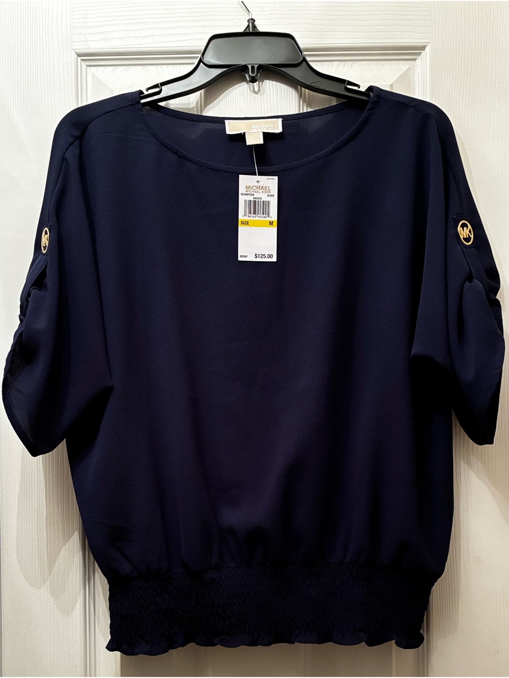NWT Michael Kors Womens Navy Blouse Top Shirt Size Med Retails-
$110.00
